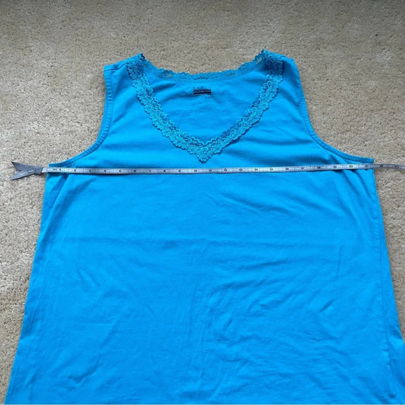 Basic Editions Women’s Blue V-Neck Tank Top - Size XL - VGUC - 100% Cotton - Picture 7 of 7